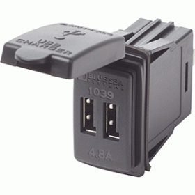Blue Sea Dual USB Charger - 24V Contura Mount