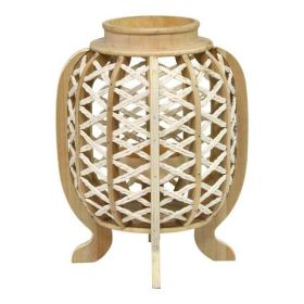 Carribean Style Bamboo and Wood Jute Lantern